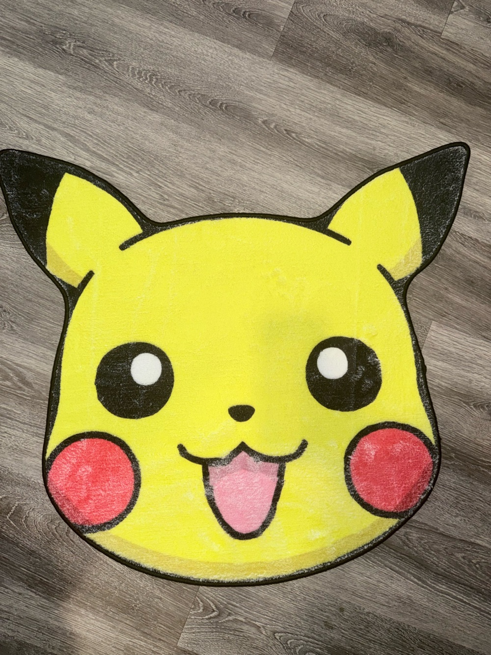 Pikachu Handmade Tufted Rug 24” Yellow Pokemon Character Room Decor